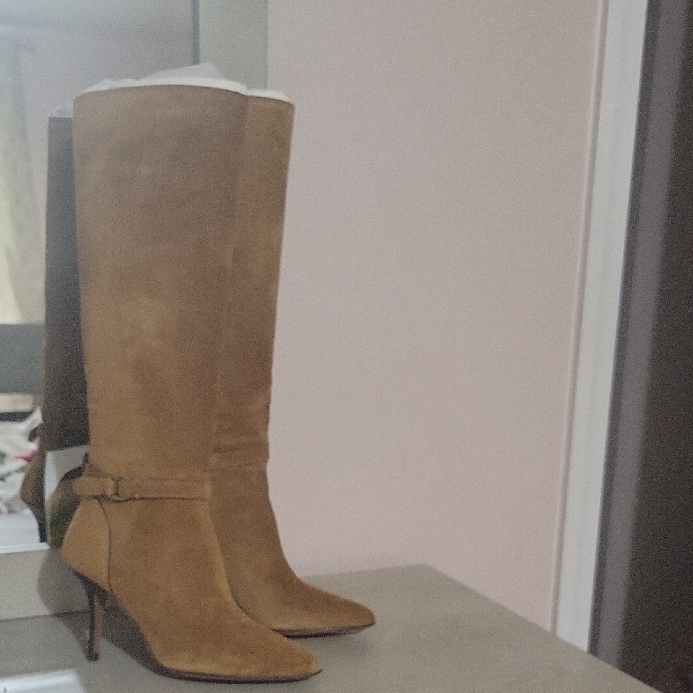 Polo Ralph Lauren Camel Suede Heeled Boots
